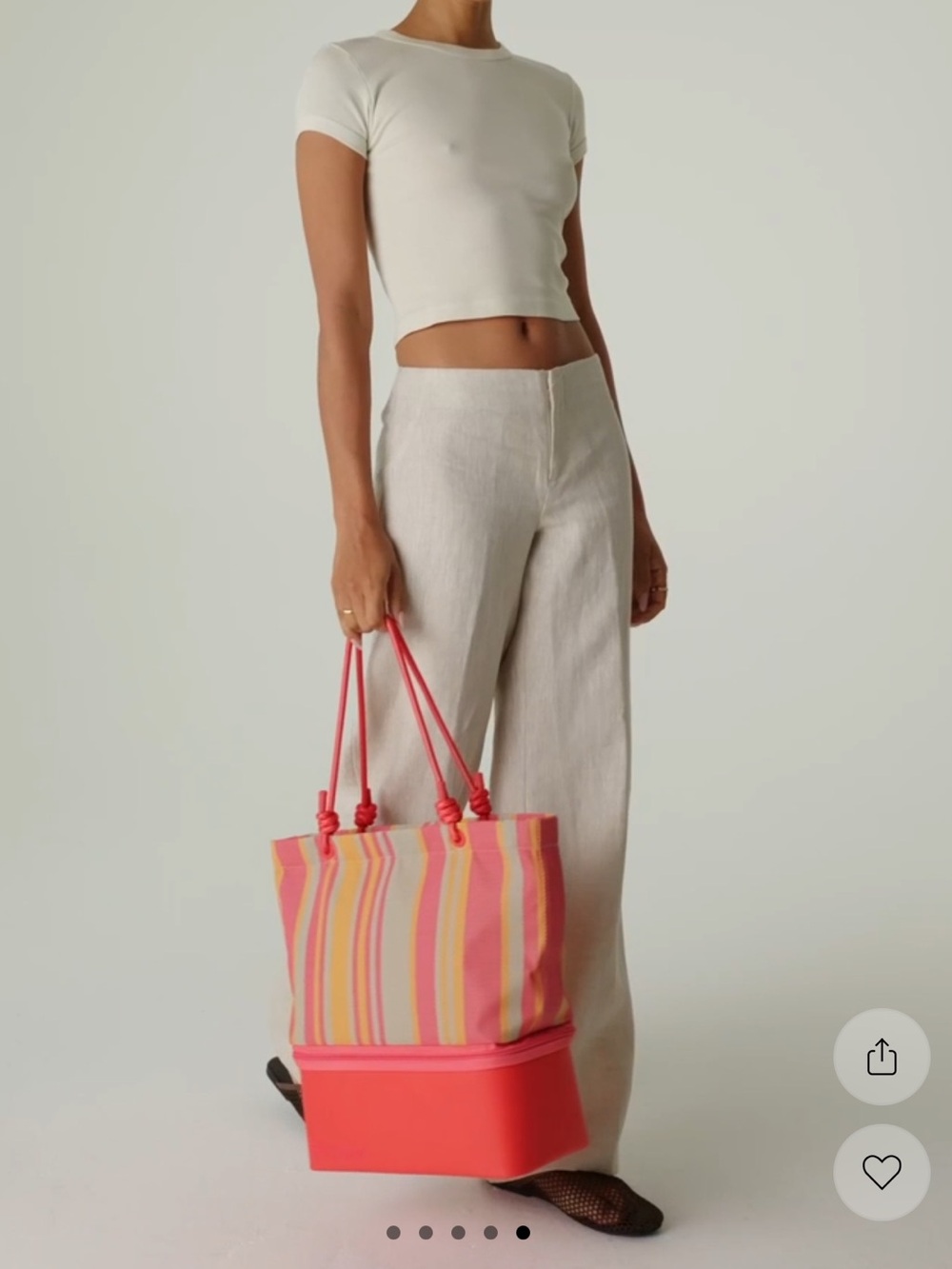BEIS x Poppi The Cooler Tote in Juicy Pink Orange Summer Pool Tote BNWT - Picture 4 of 12